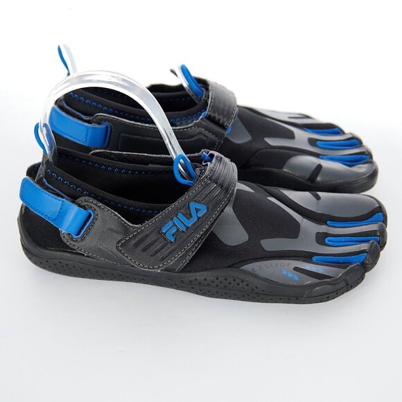 FILA EZSLIDE Skele Toes Water Shoes Black Blue Barefoot Unisex Size 7 - Picture 1 of 7
